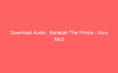 Download Audio : Barakah The Prince – Nuru Mp3